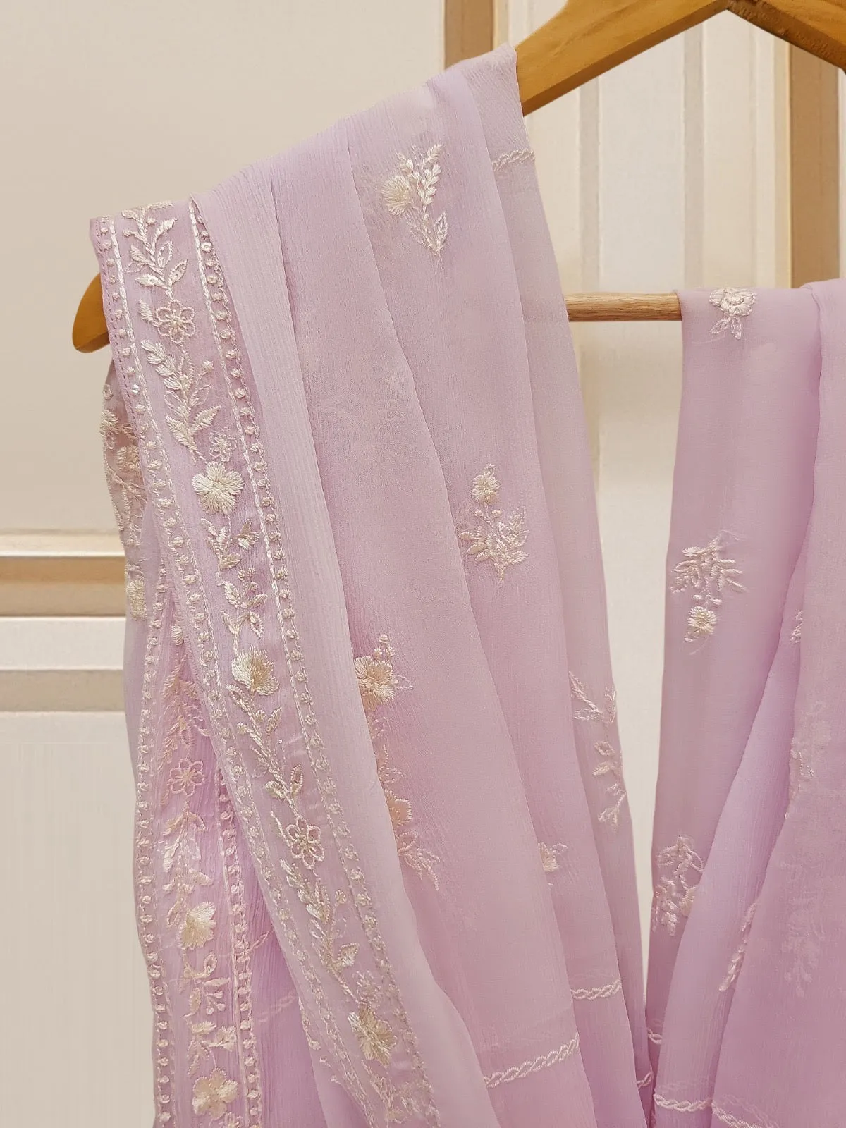 3 Piece - Embroidered Chiffon Suit S109611