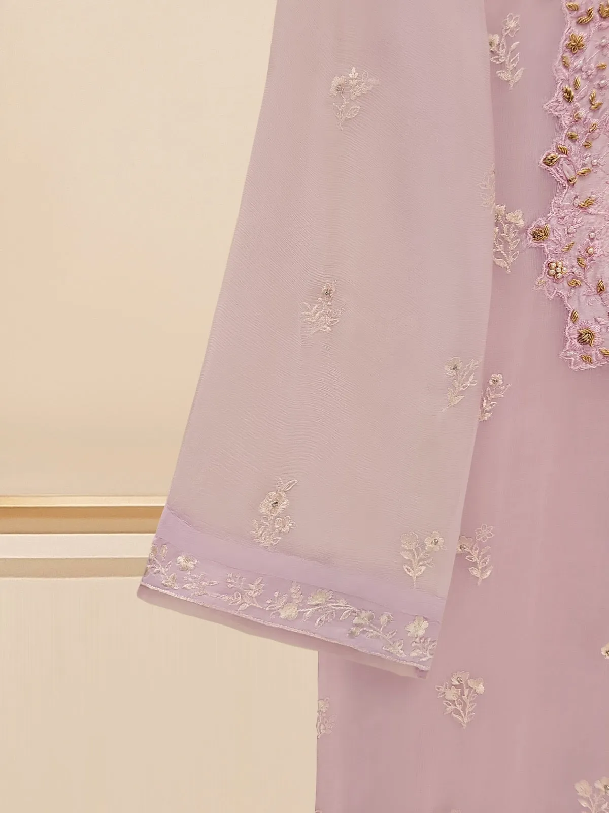 3 Piece - Embroidered Chiffon Suit S109611