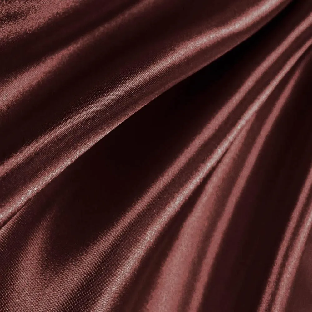 5% Stretch Satin Fabric Spandex Fabric BTY (Brown Dark)
