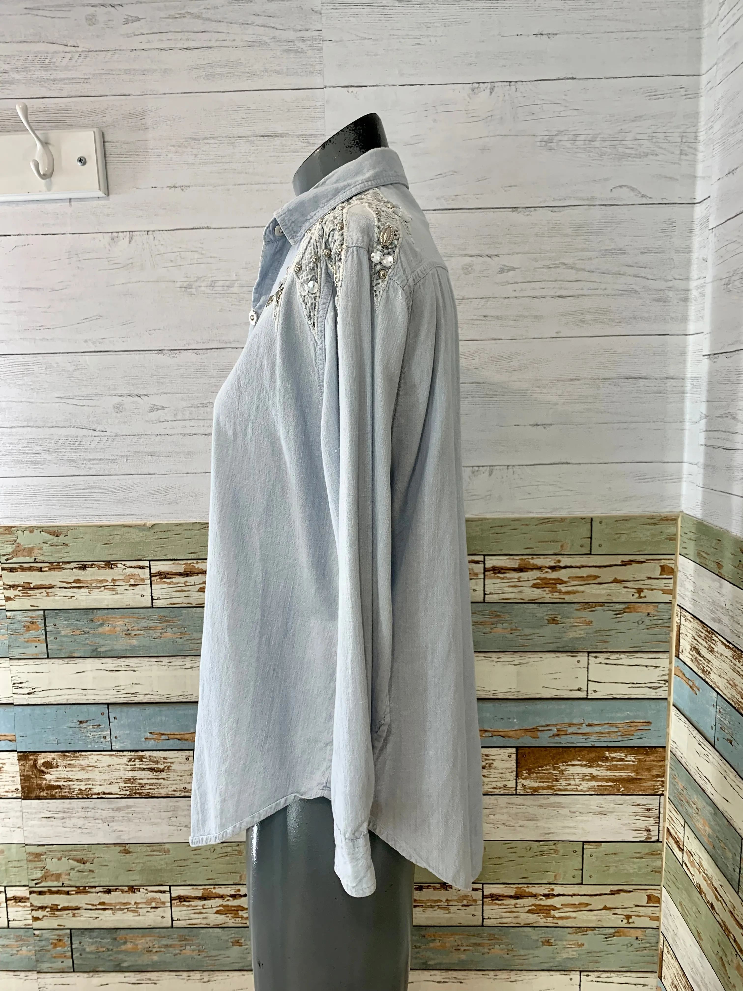 80’s/90’s Embellished Denim Button Up