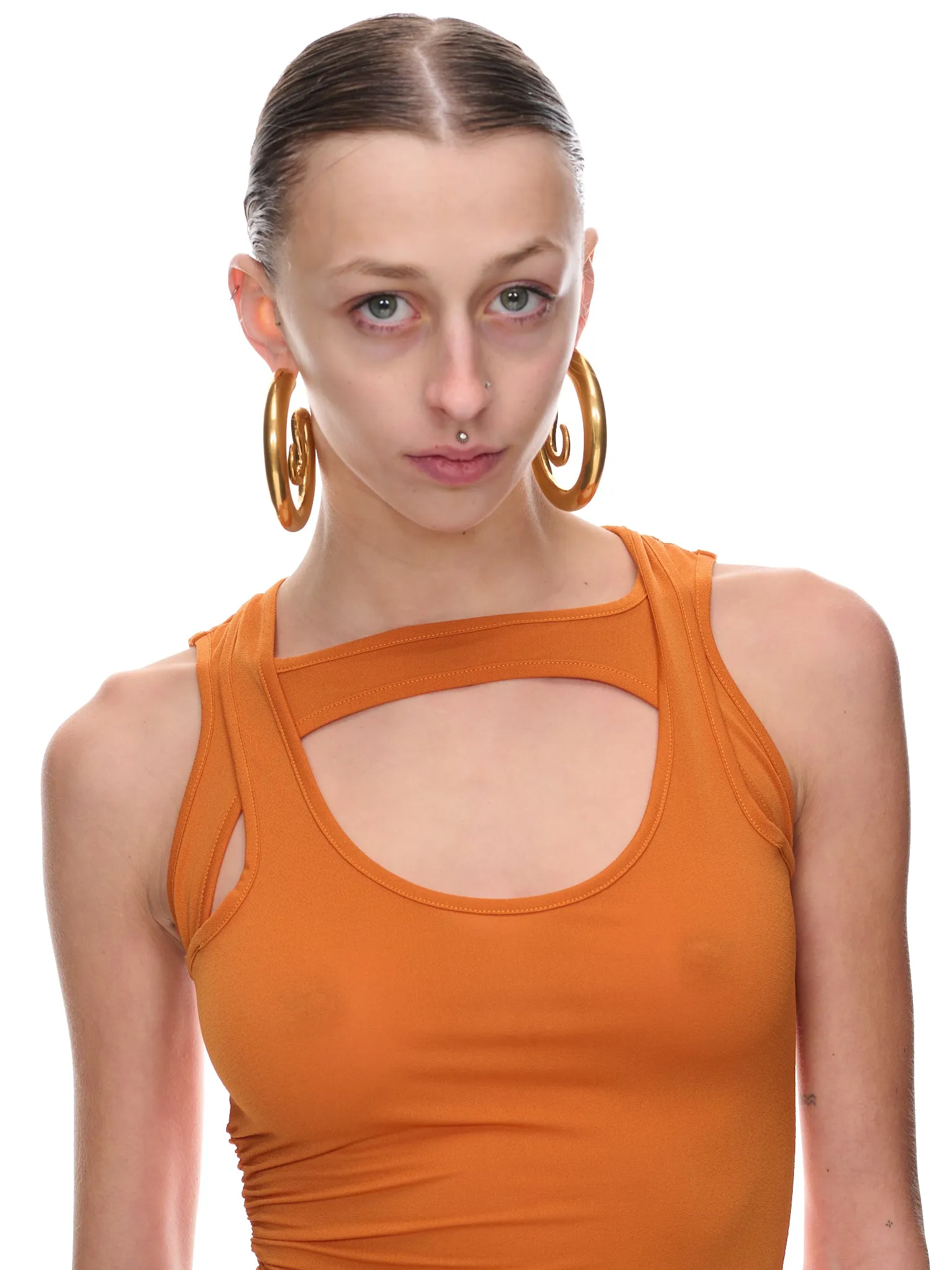 Army Rib Top (T021-SHEER-ORANGE)