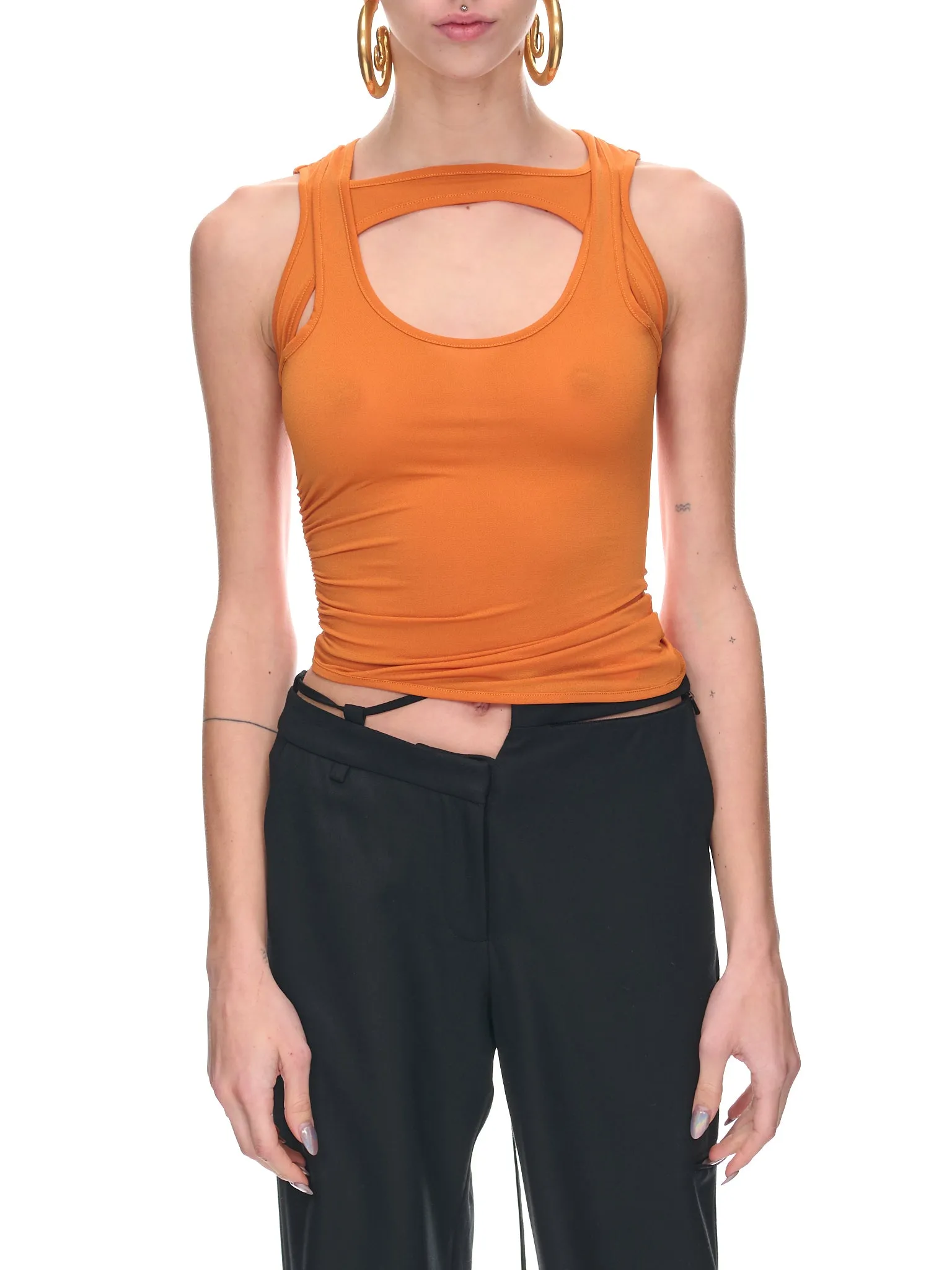 Army Rib Top (T021-SHEER-ORANGE)
