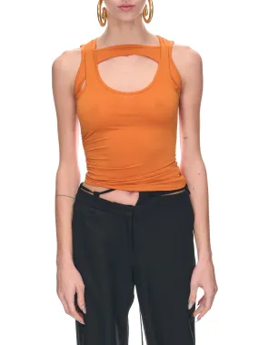 Army Rib Top (T021-SHEER-ORANGE)
