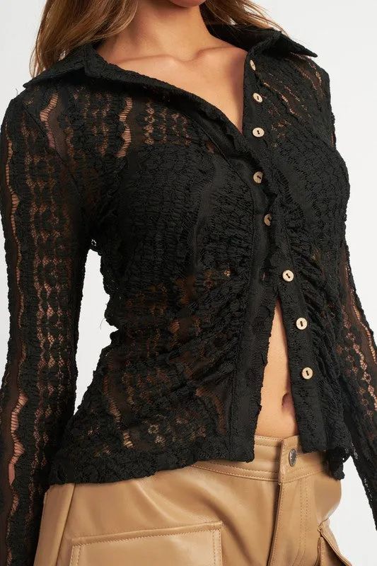 BELL SLEEVE LACE TOP *Online Only*