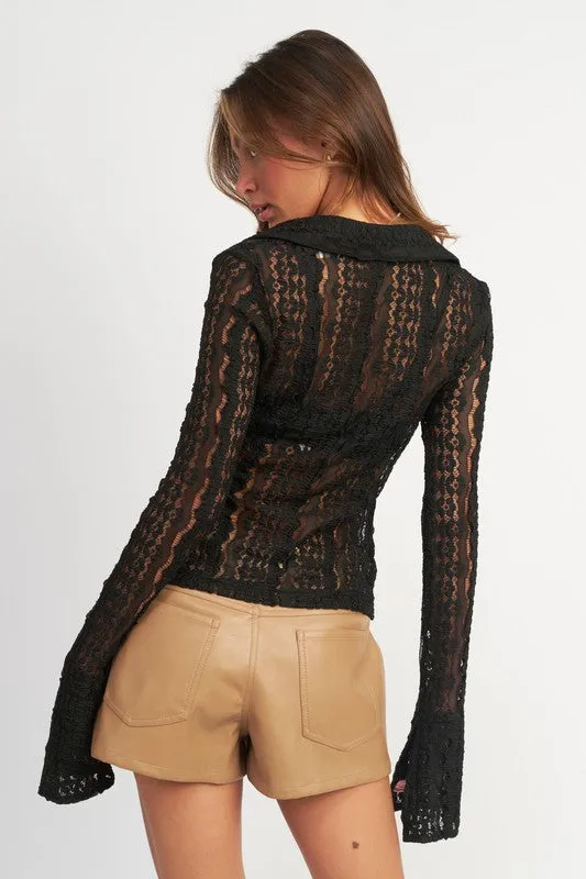 BELL SLEEVE LACE TOP *Online Only*