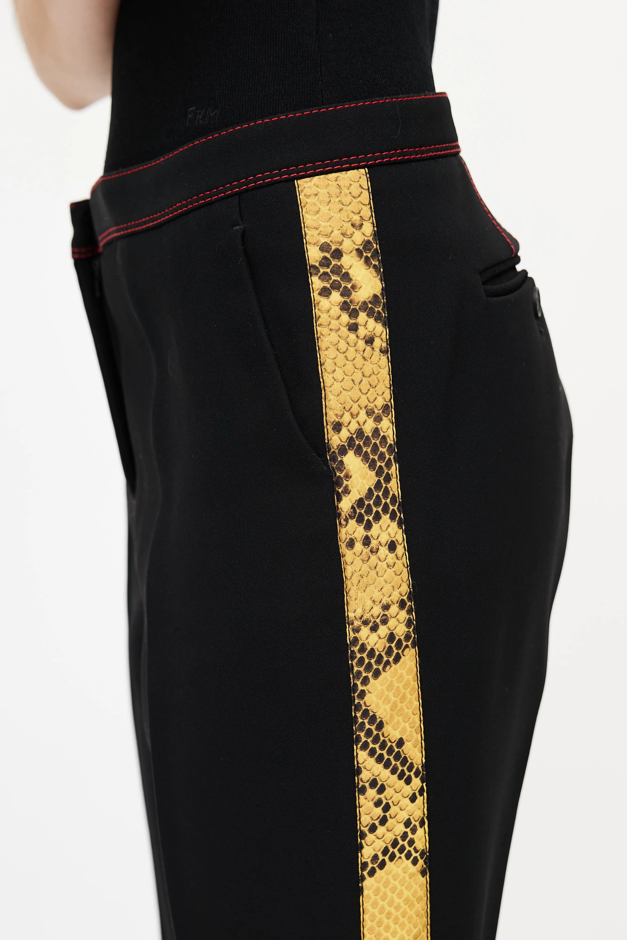 Black & Yellow Side Stripe Trouser