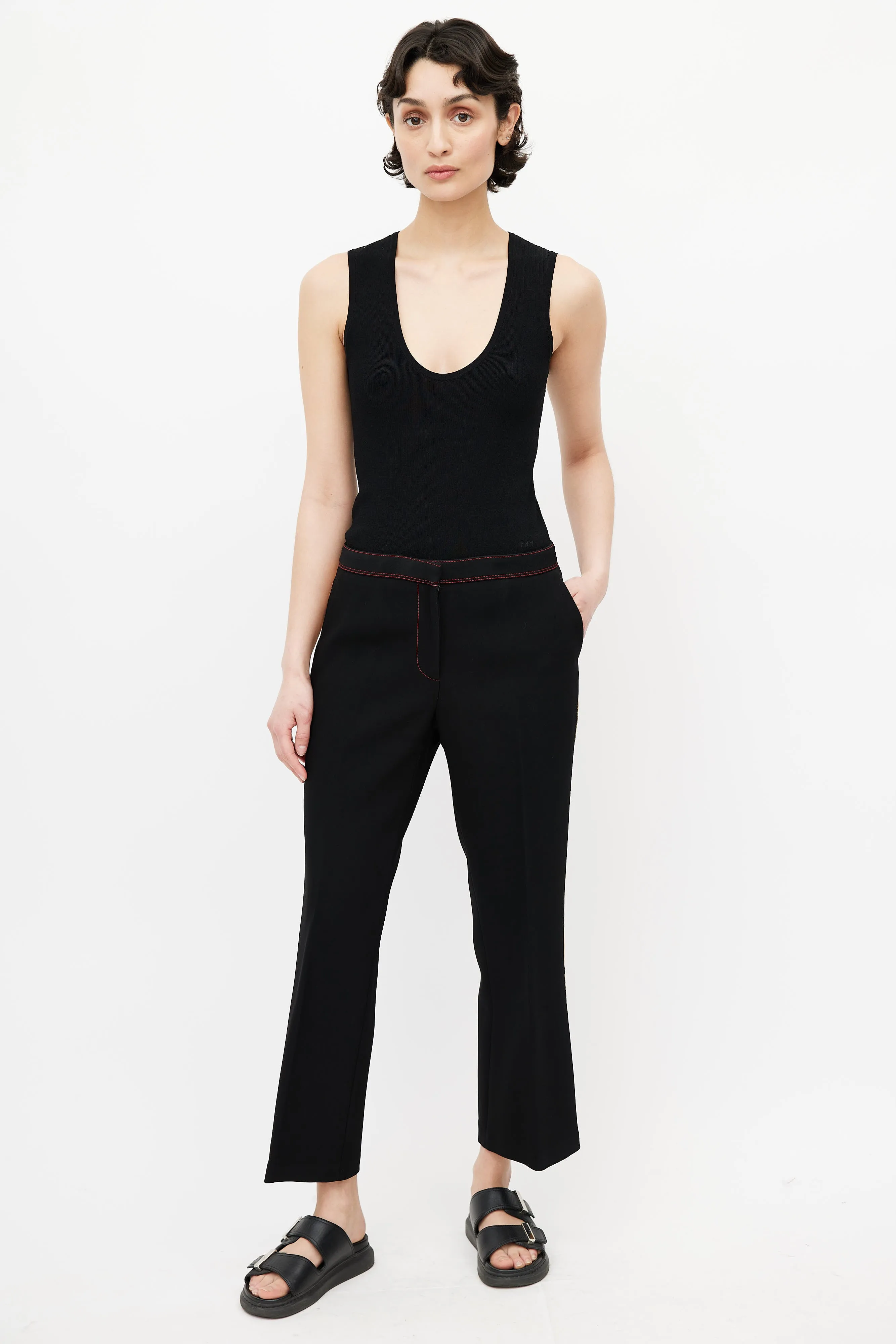 Black & Yellow Side Stripe Trouser