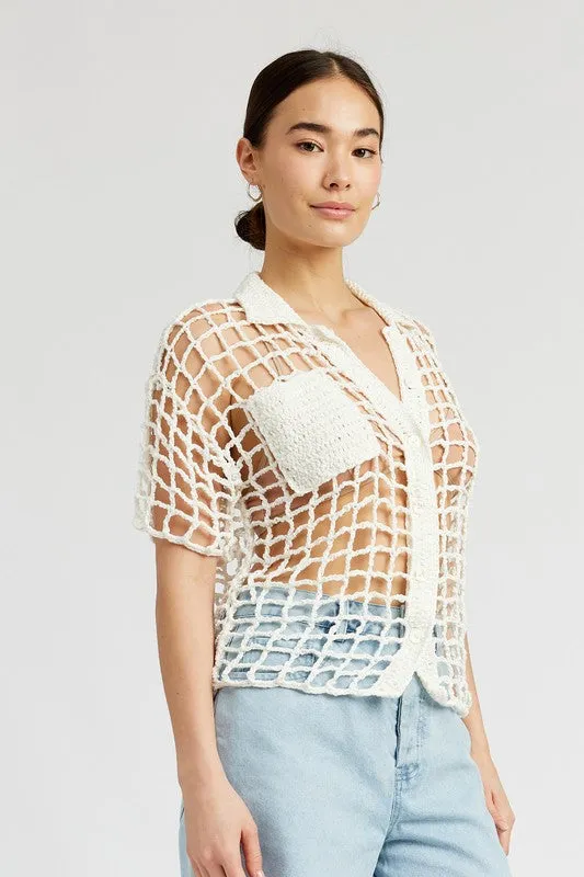 BOLD CROCHET SHIRT TOP