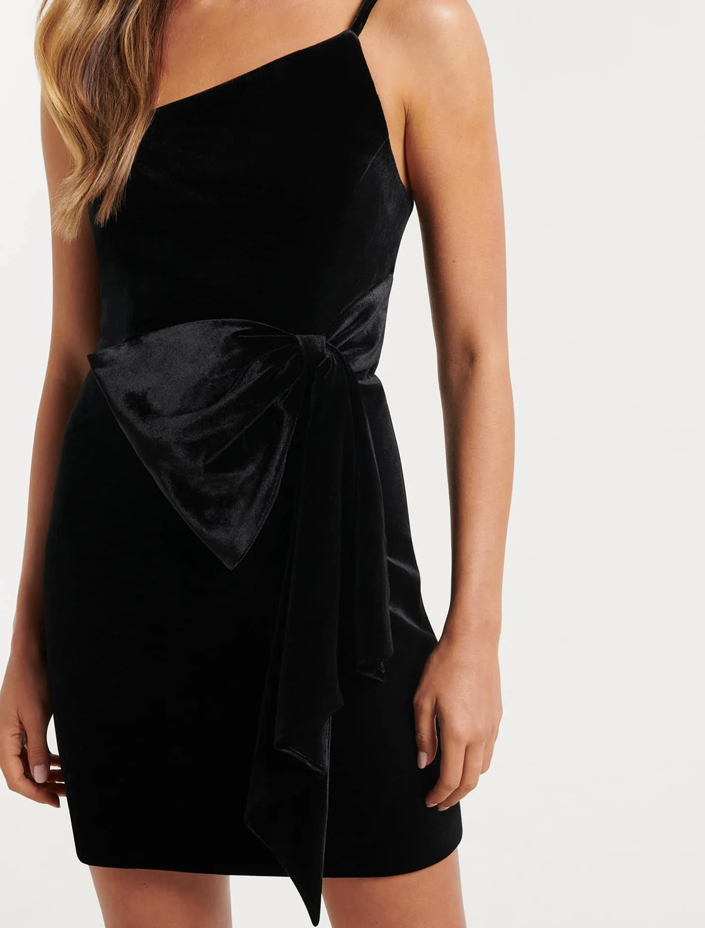 Bonnie Velvet Bow Mini Dress