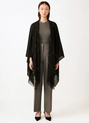 Checked Wool Cape