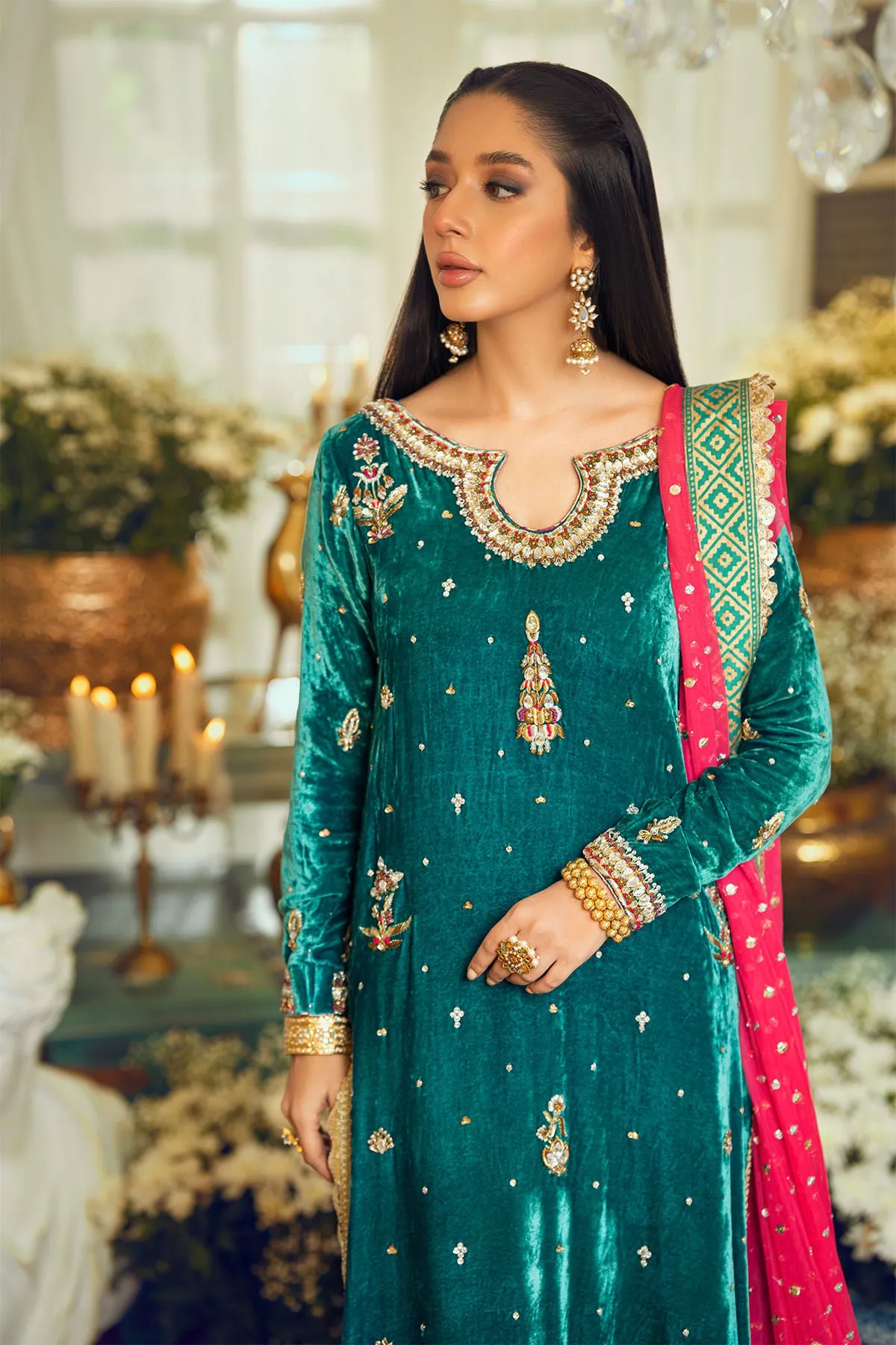 Embroidered Velvet Salwar Kameez Pakistani Wedding Dresses