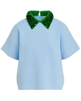 Feeling Blue Filano Embellished Collar Top