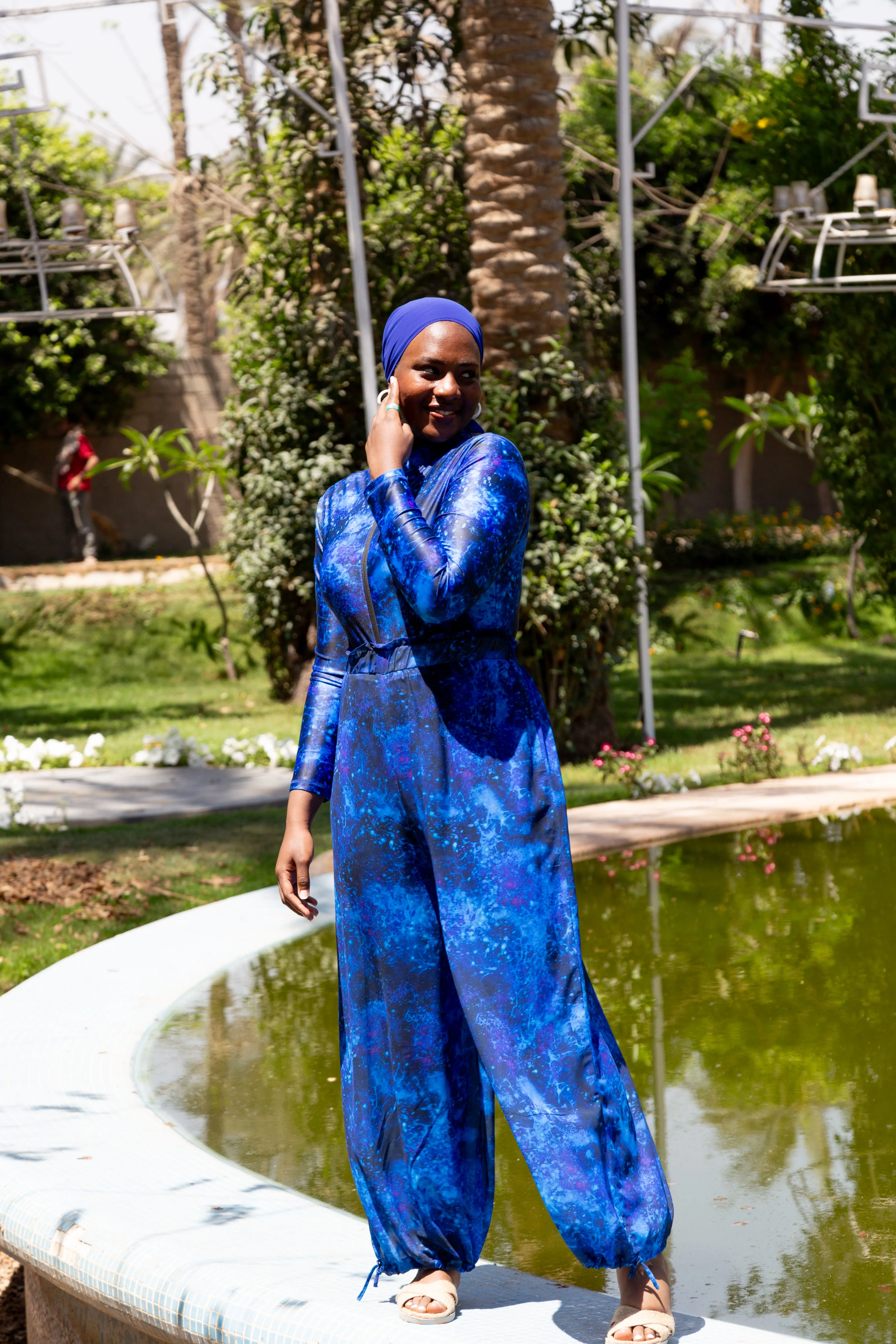 Galaxy chiffon pants - BLue