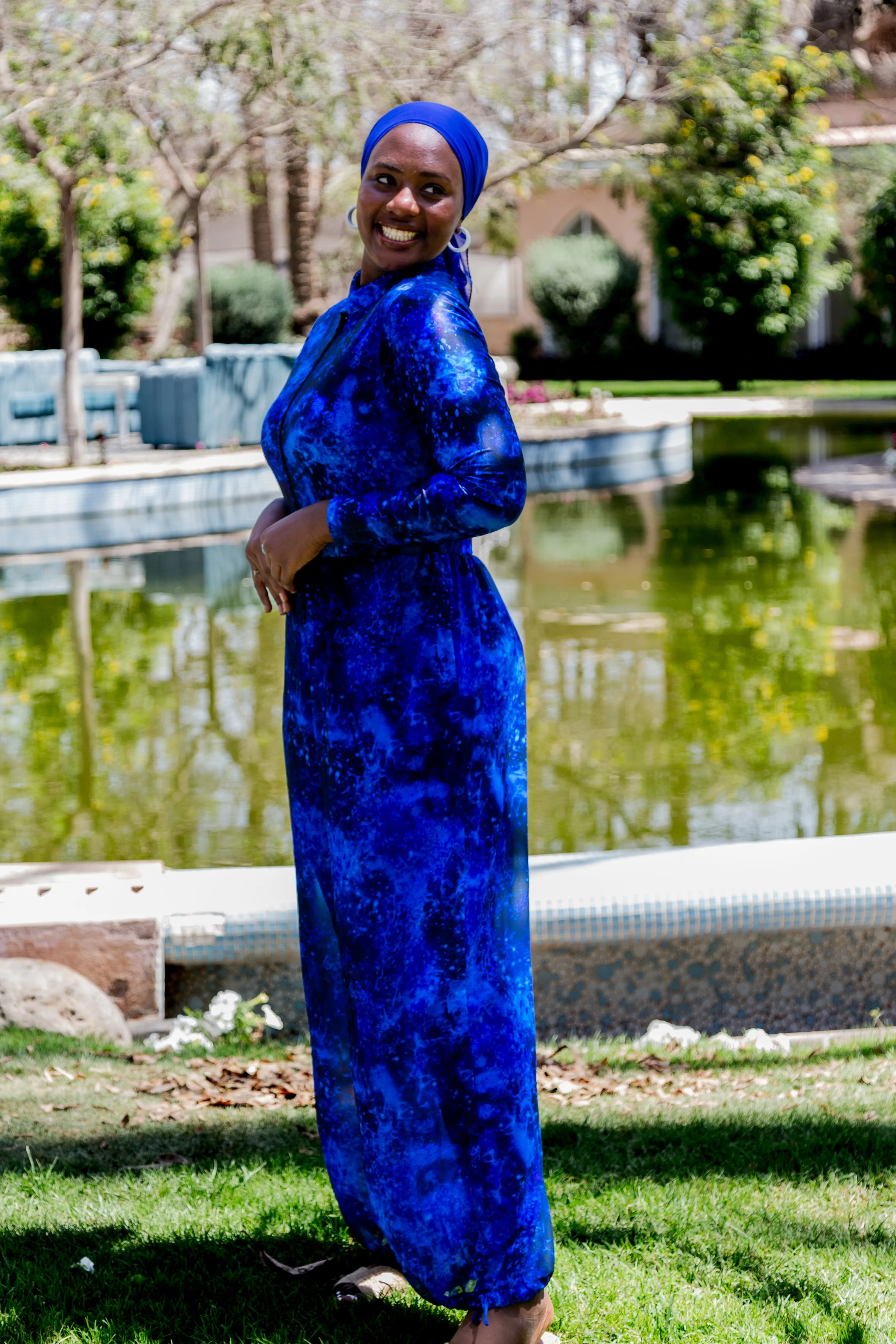 Galaxy chiffon pants - BLue