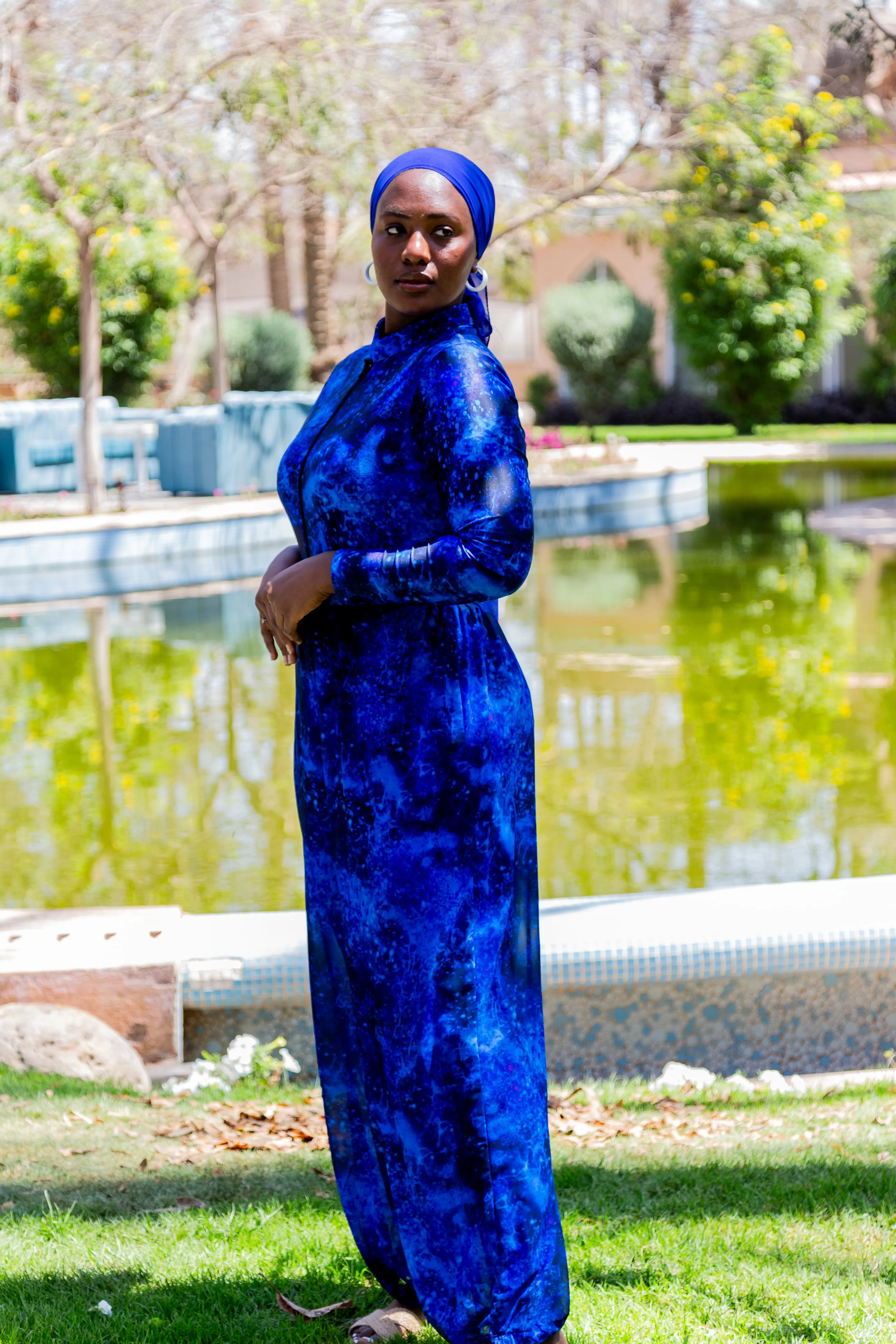 Galaxy chiffon pants - BLue