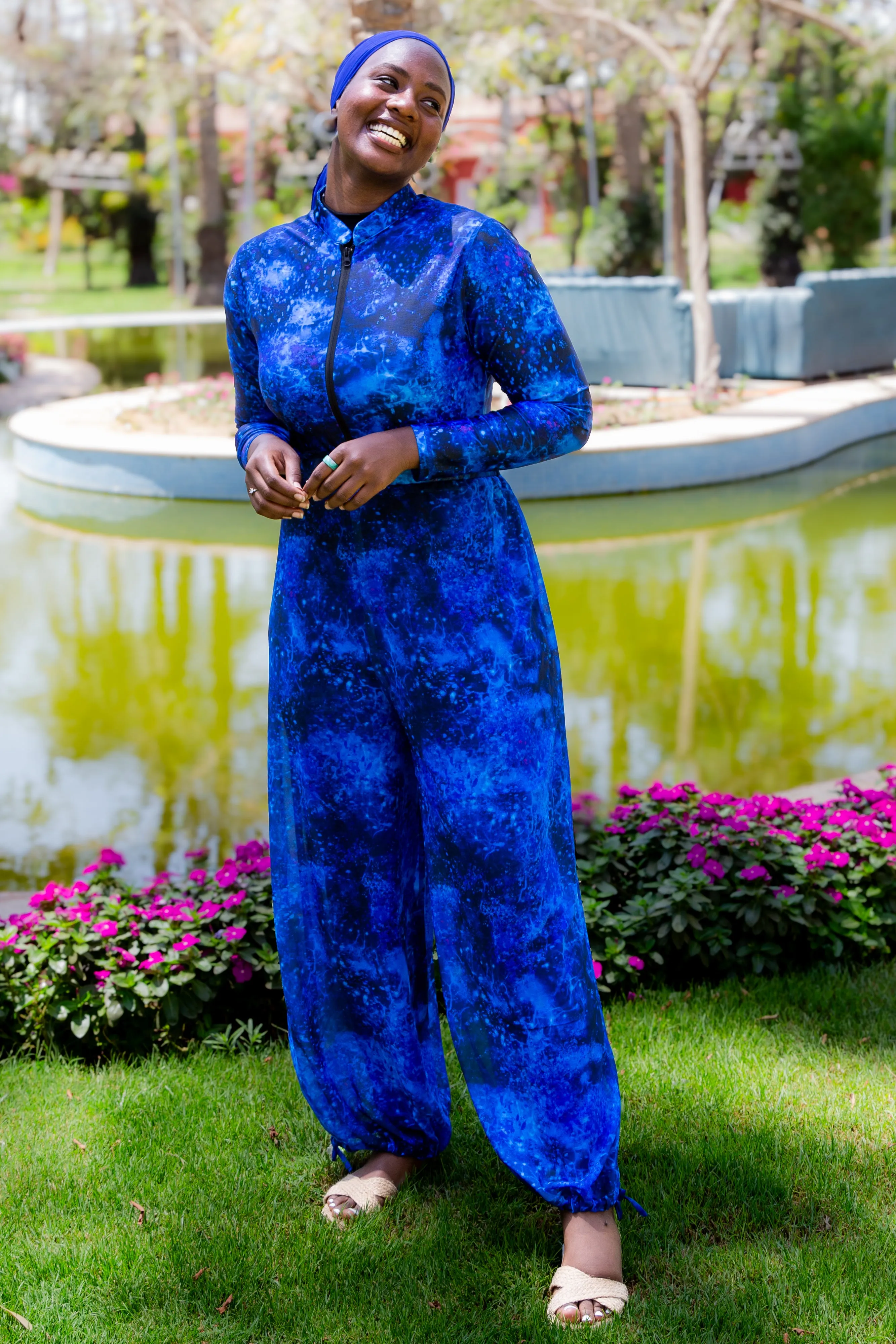Galaxy chiffon pants - BLue