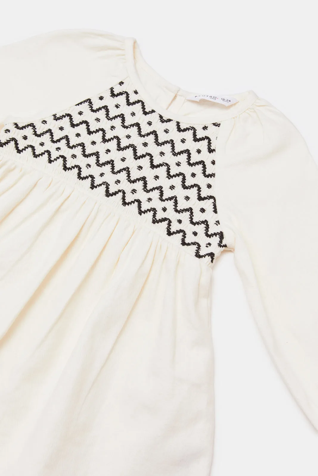 Infant Girls Cream Embellished Dress