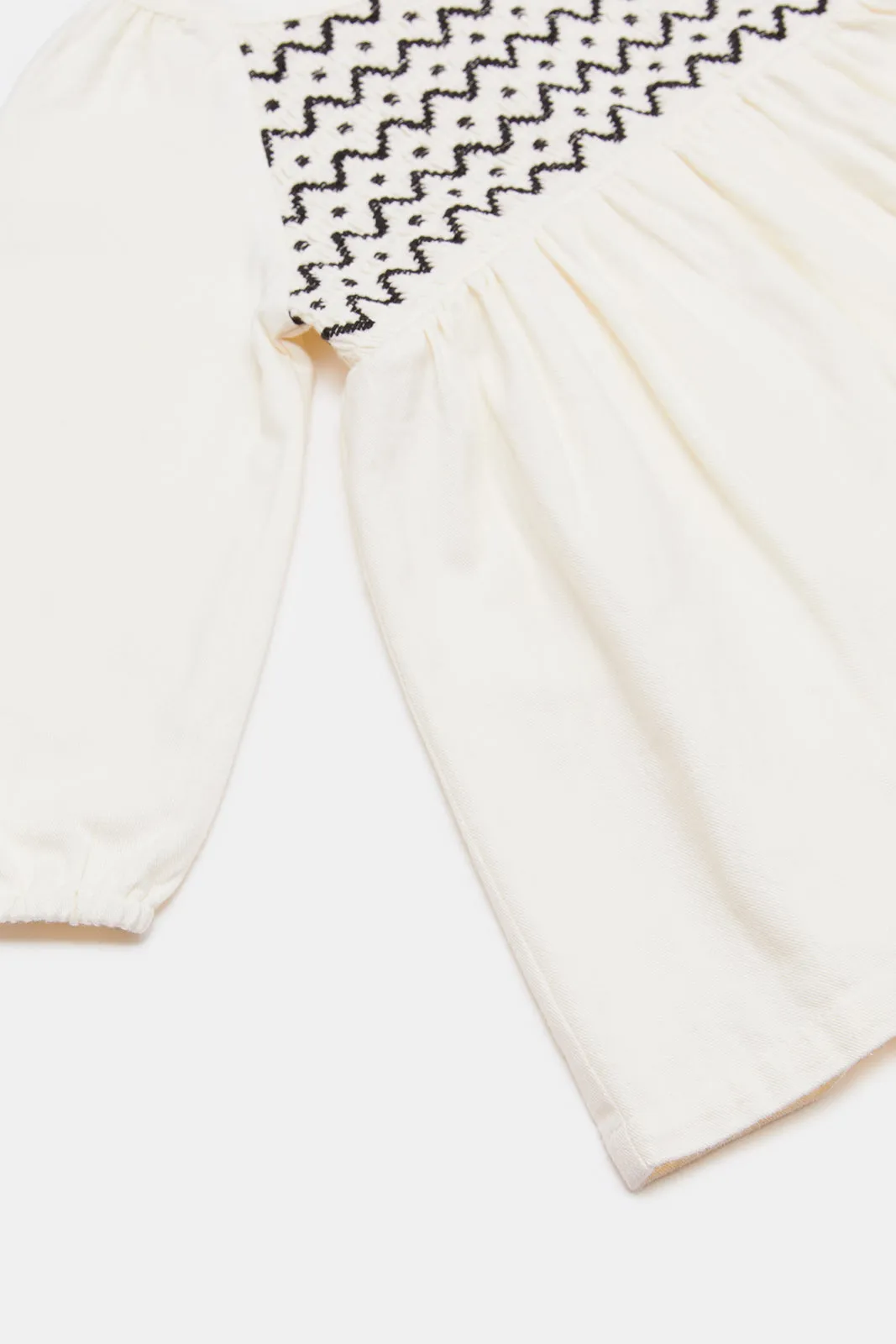 Infant Girls Cream Embellished Dress