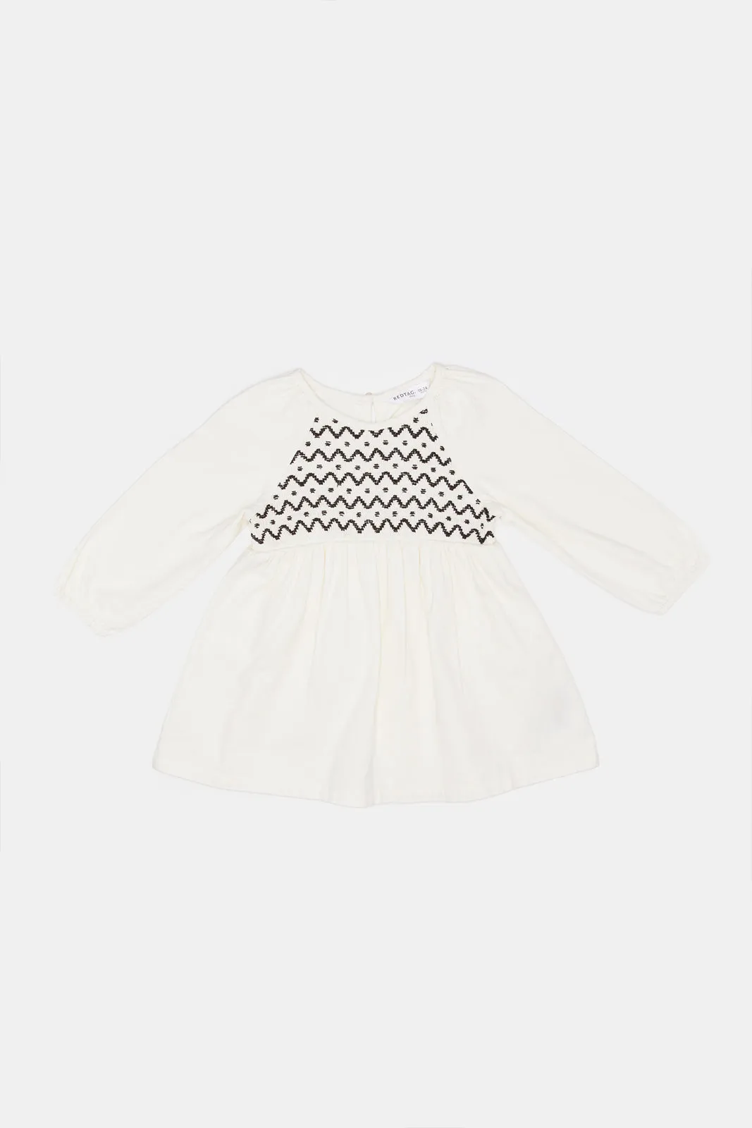 Infant Girls Cream Embellished Dress