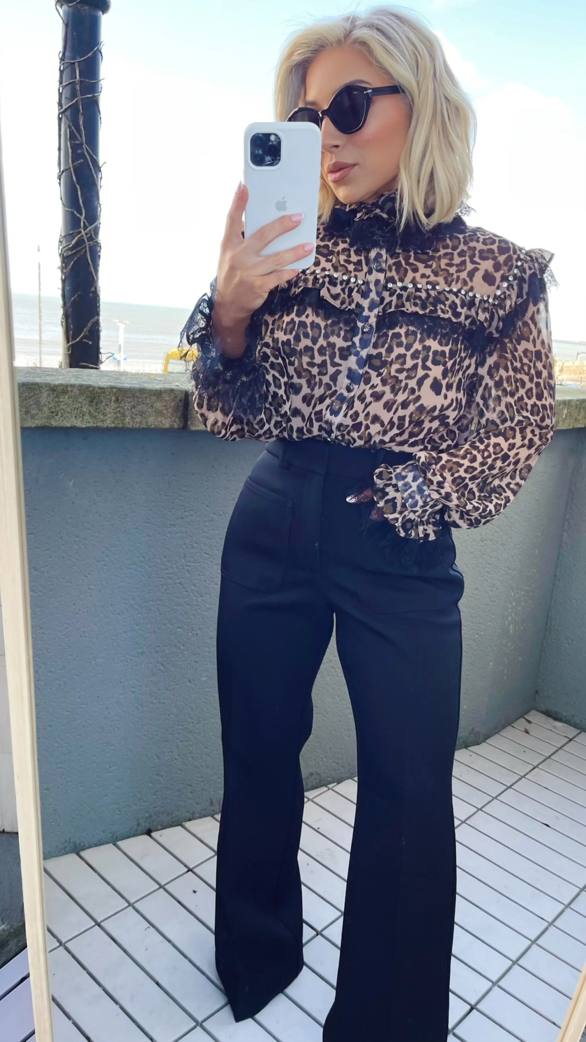 JOSEPHINE SHEER BLOUSE - LEOPARD