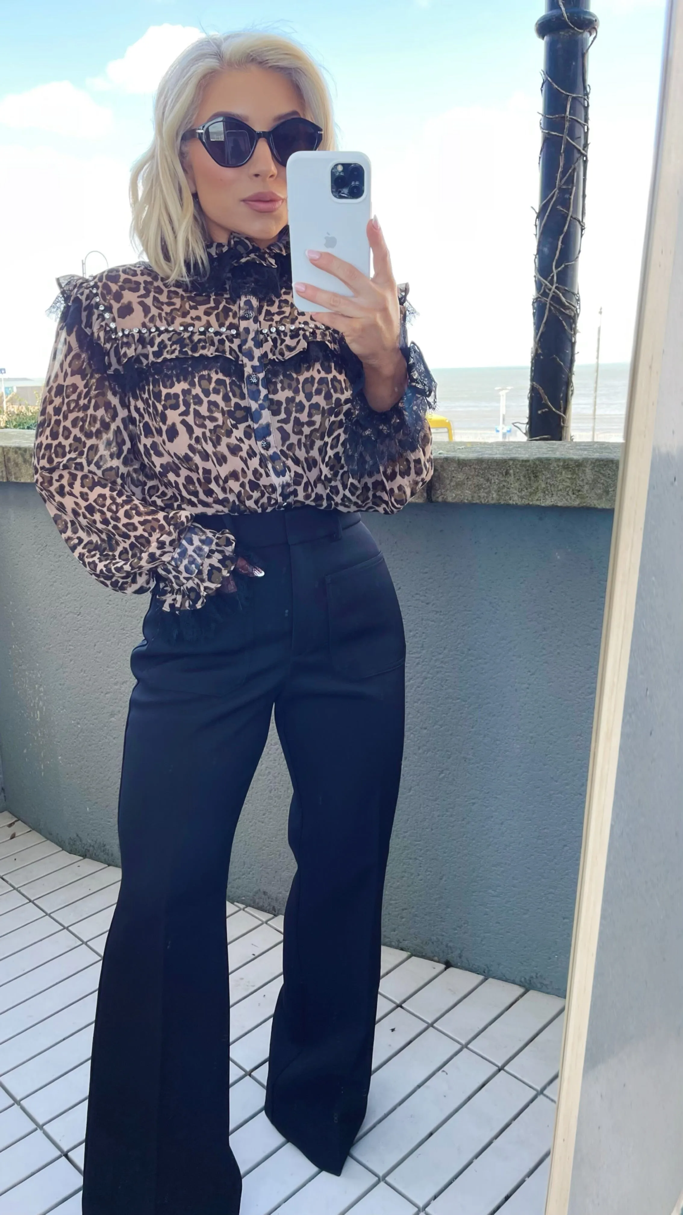 JOSEPHINE SHEER BLOUSE - LEOPARD