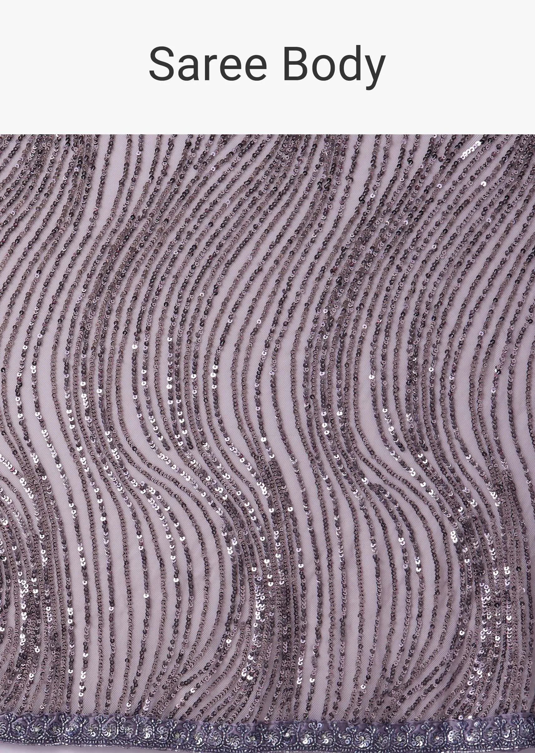 Lavender Purple Sequins Saree With An Embellished Border