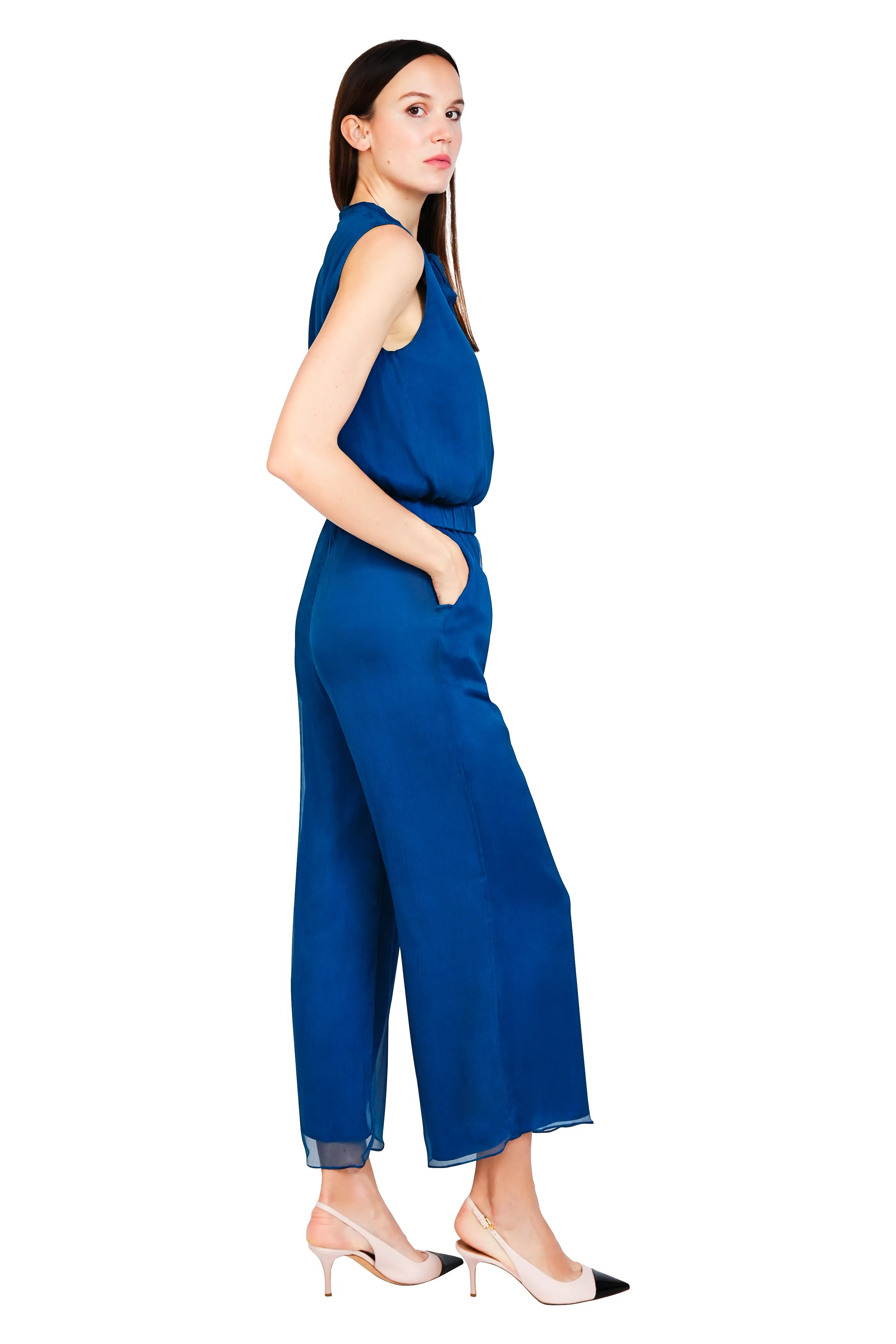 Liz Crinkled Chiffon Sleeveless Top