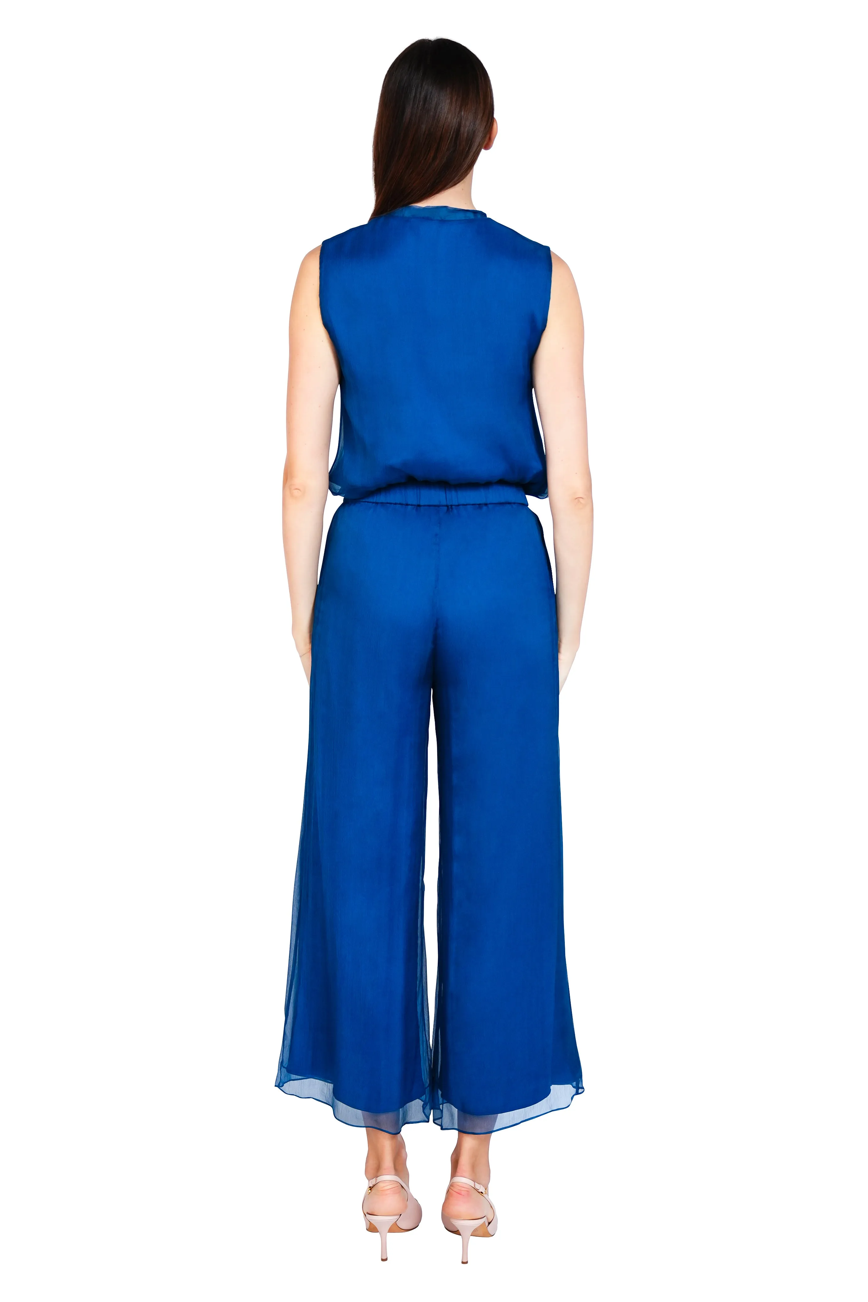 Liz Crinkled Chiffon Sleeveless Top