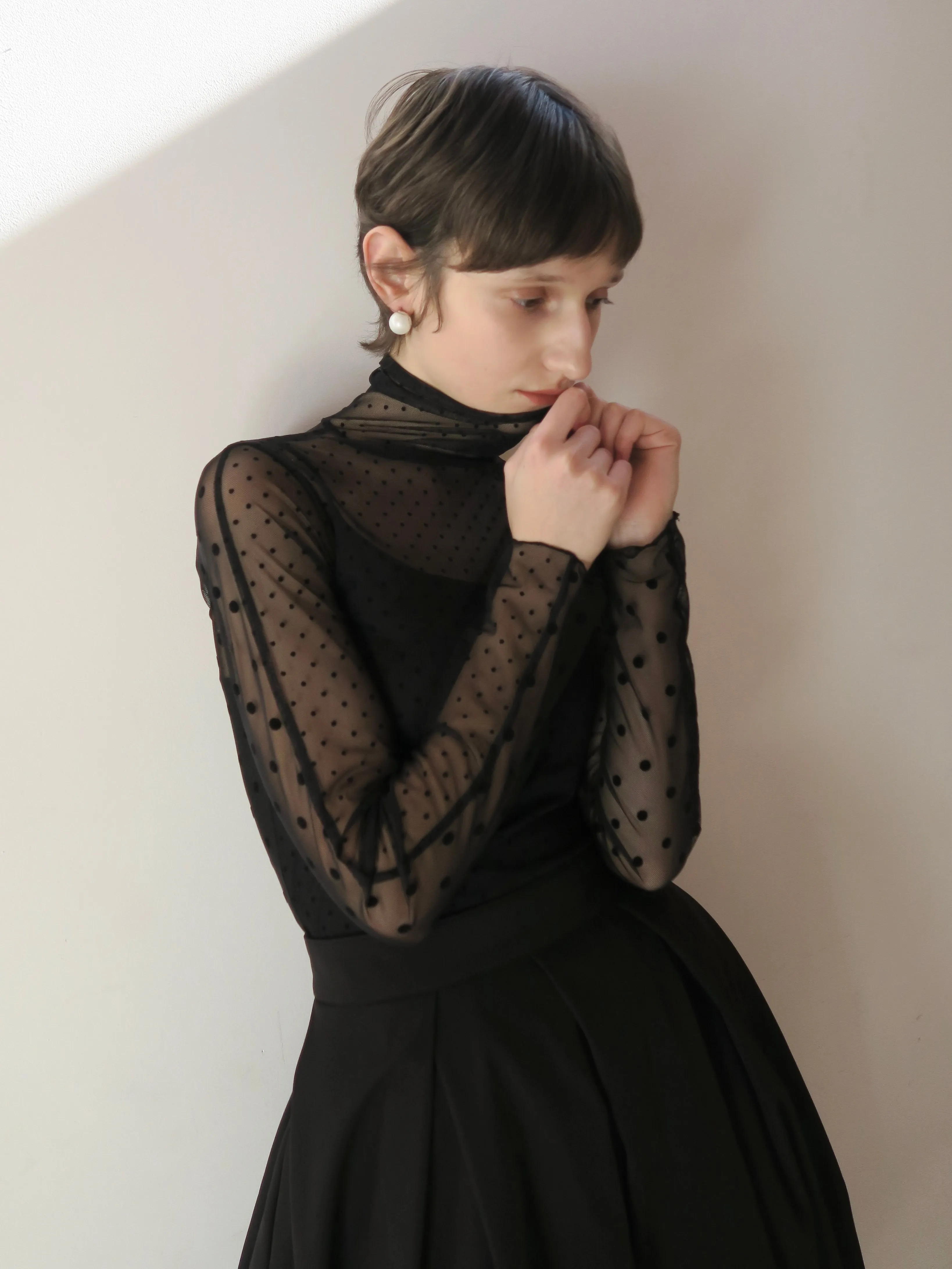 SHEER DOT TURTLE TOPS
