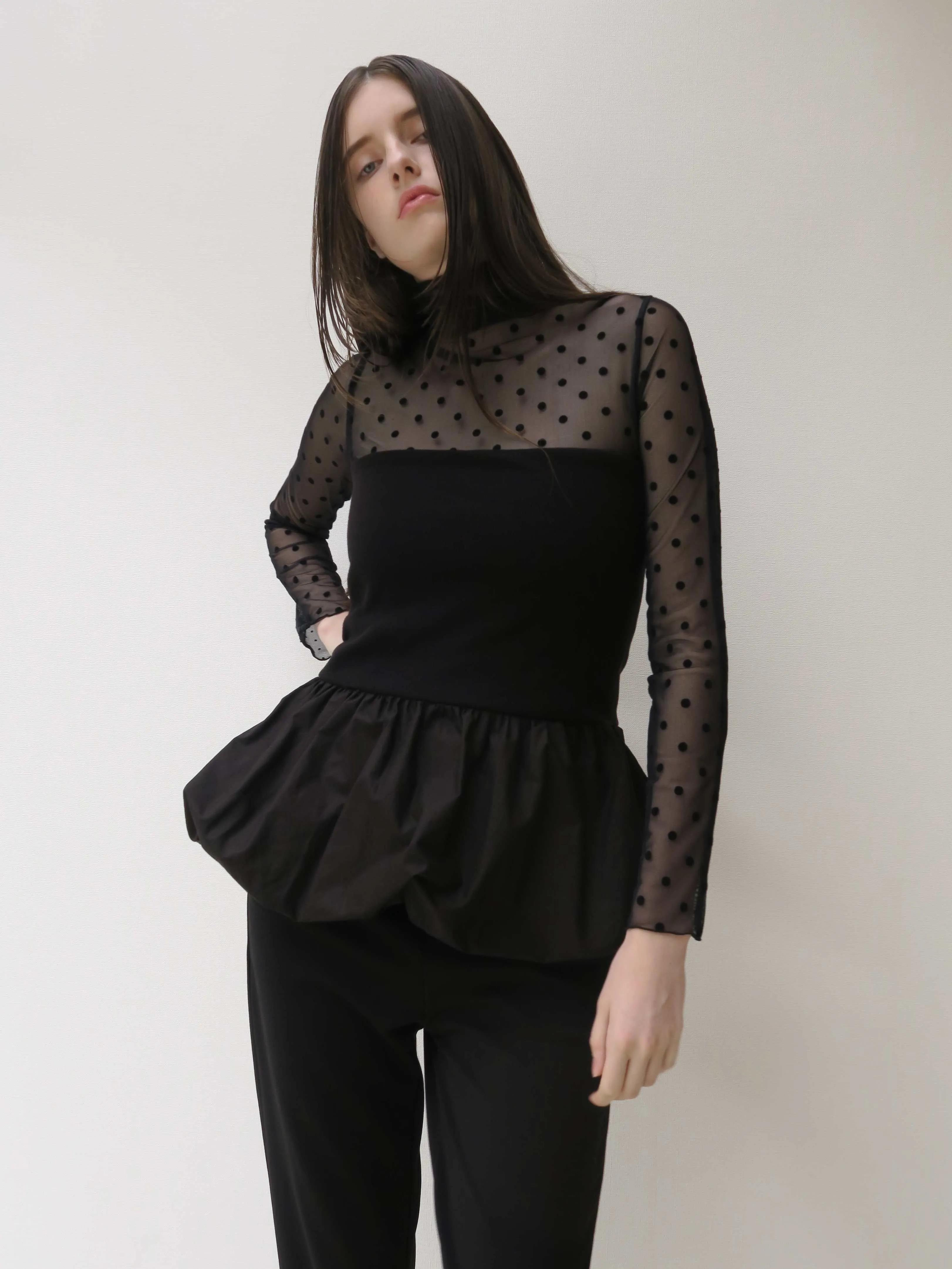 SHEER DOT TURTLE TOPS