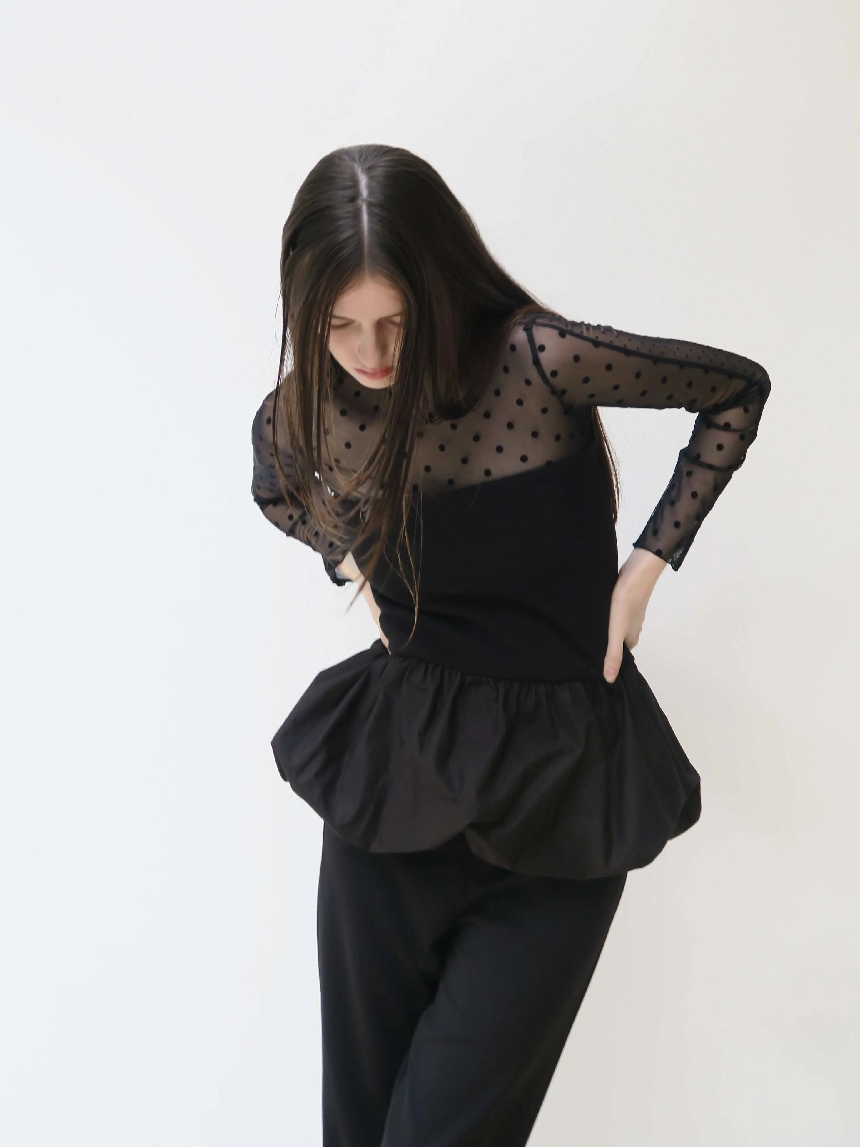 SHEER DOT TURTLE TOPS