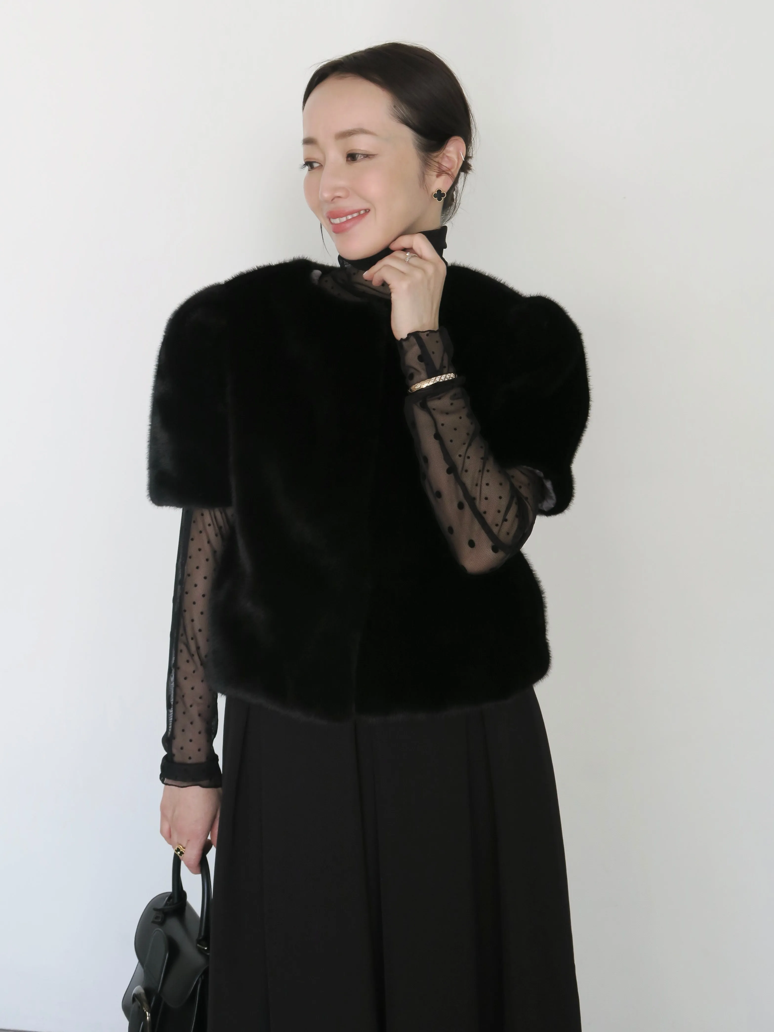 SHEER DOT TURTLE TOPS