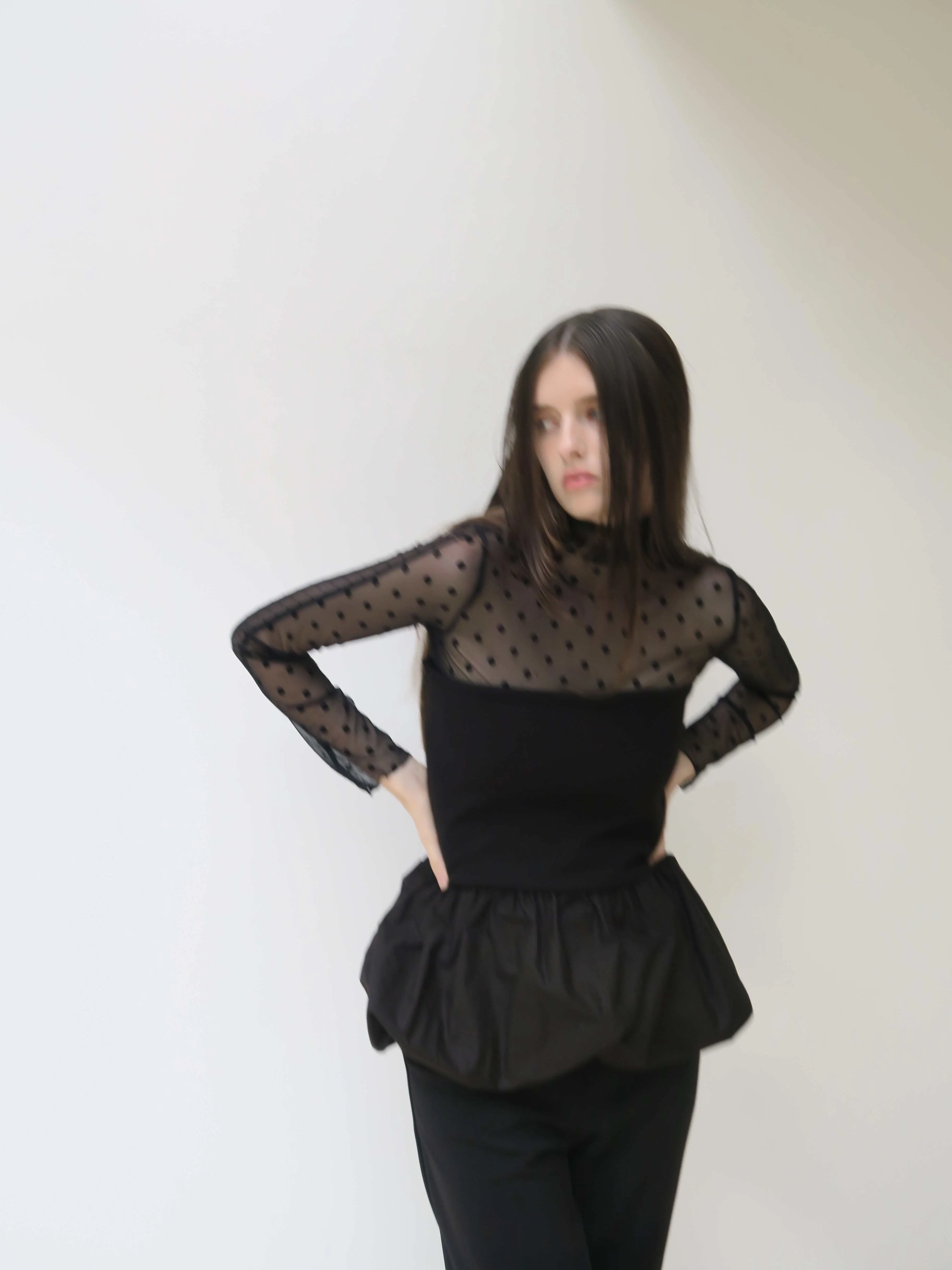 SHEER DOT TURTLE TOPS