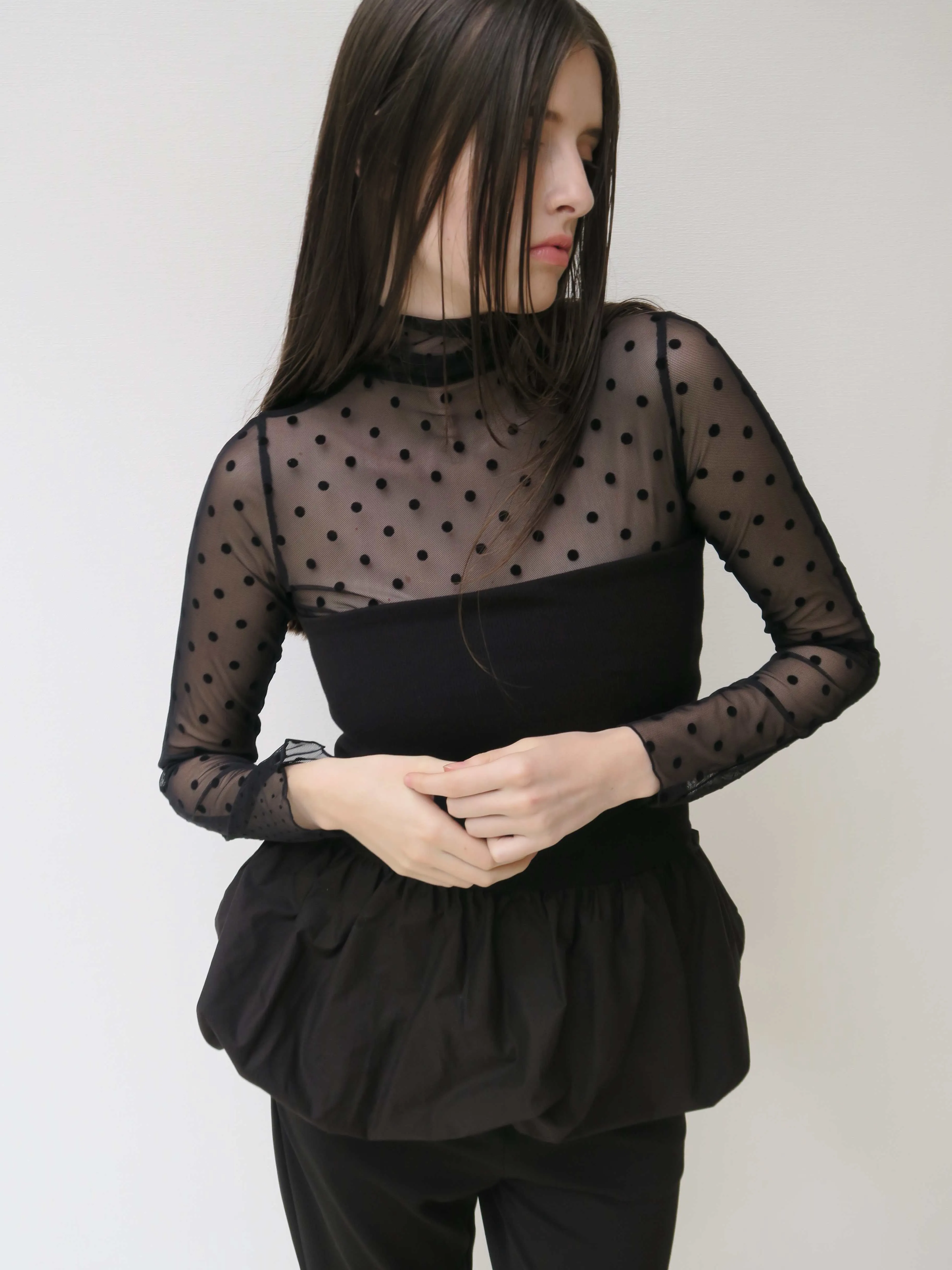 SHEER DOT TURTLE TOPS