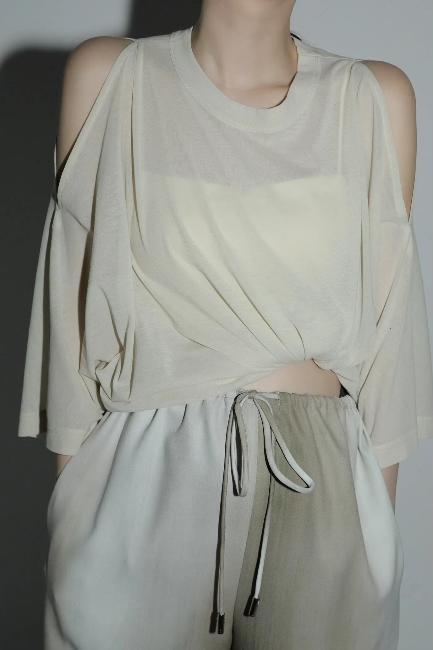 sleeve cut sheer tops