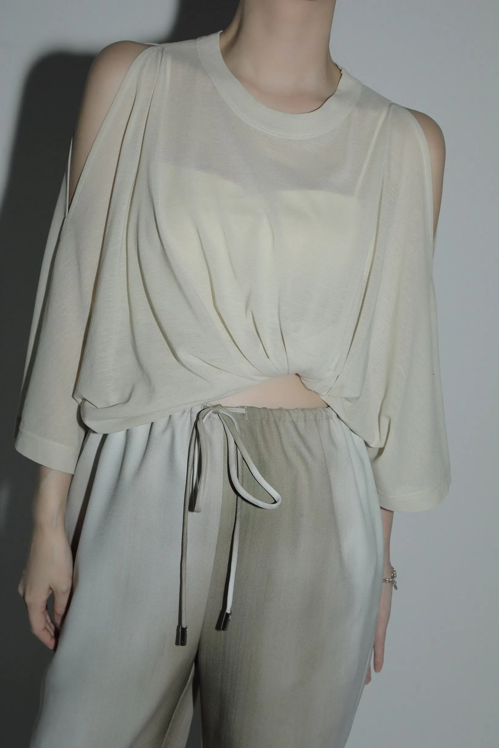 sleeve cut sheer tops