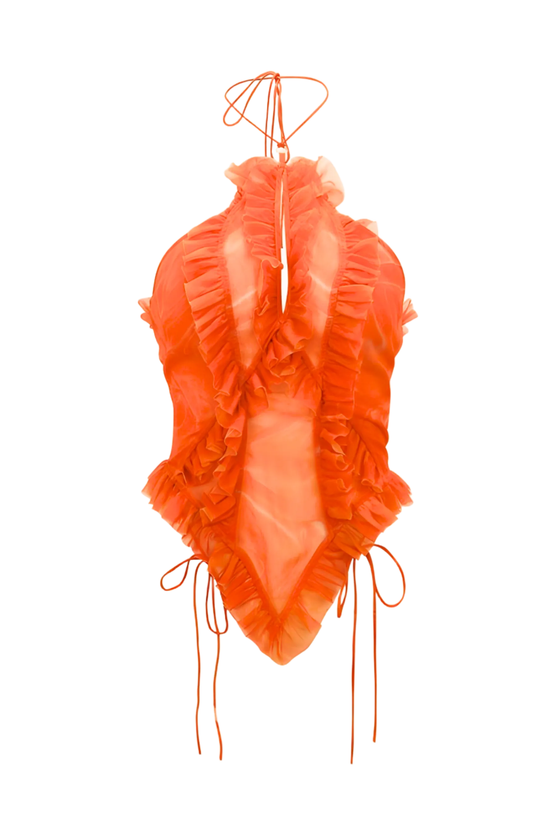 Tina Ruffle Halter Top - Cayenne
