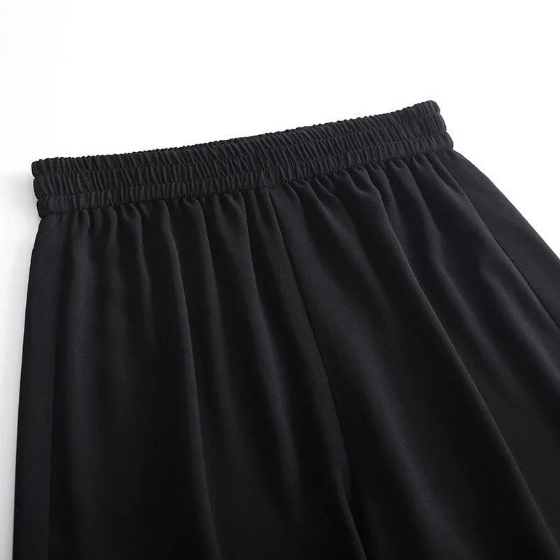 Vintage Dragon Embroidery Chiffon Wide-leg Pants