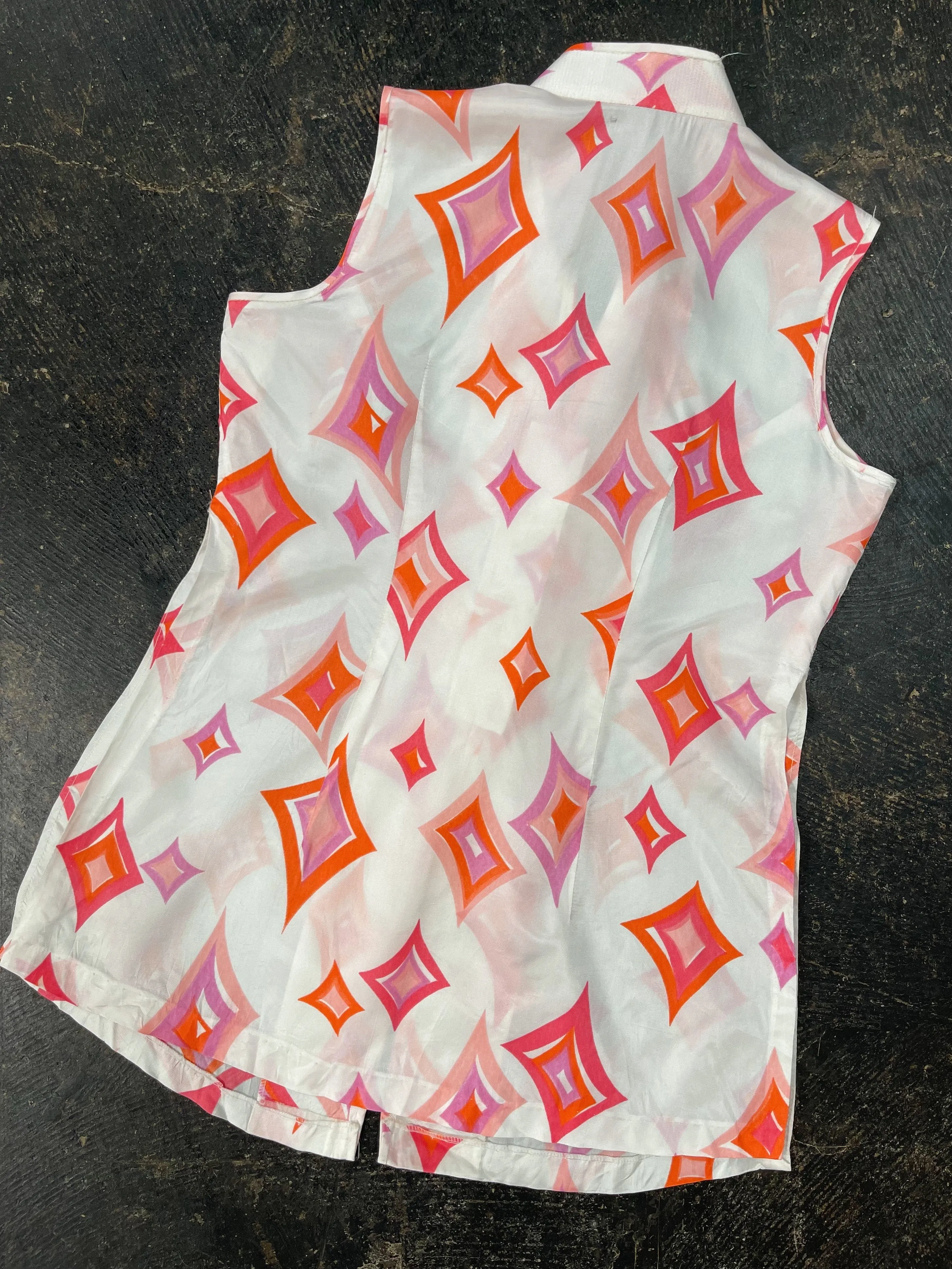 Vintage Side Slit Sleeveless Blouse (XS)