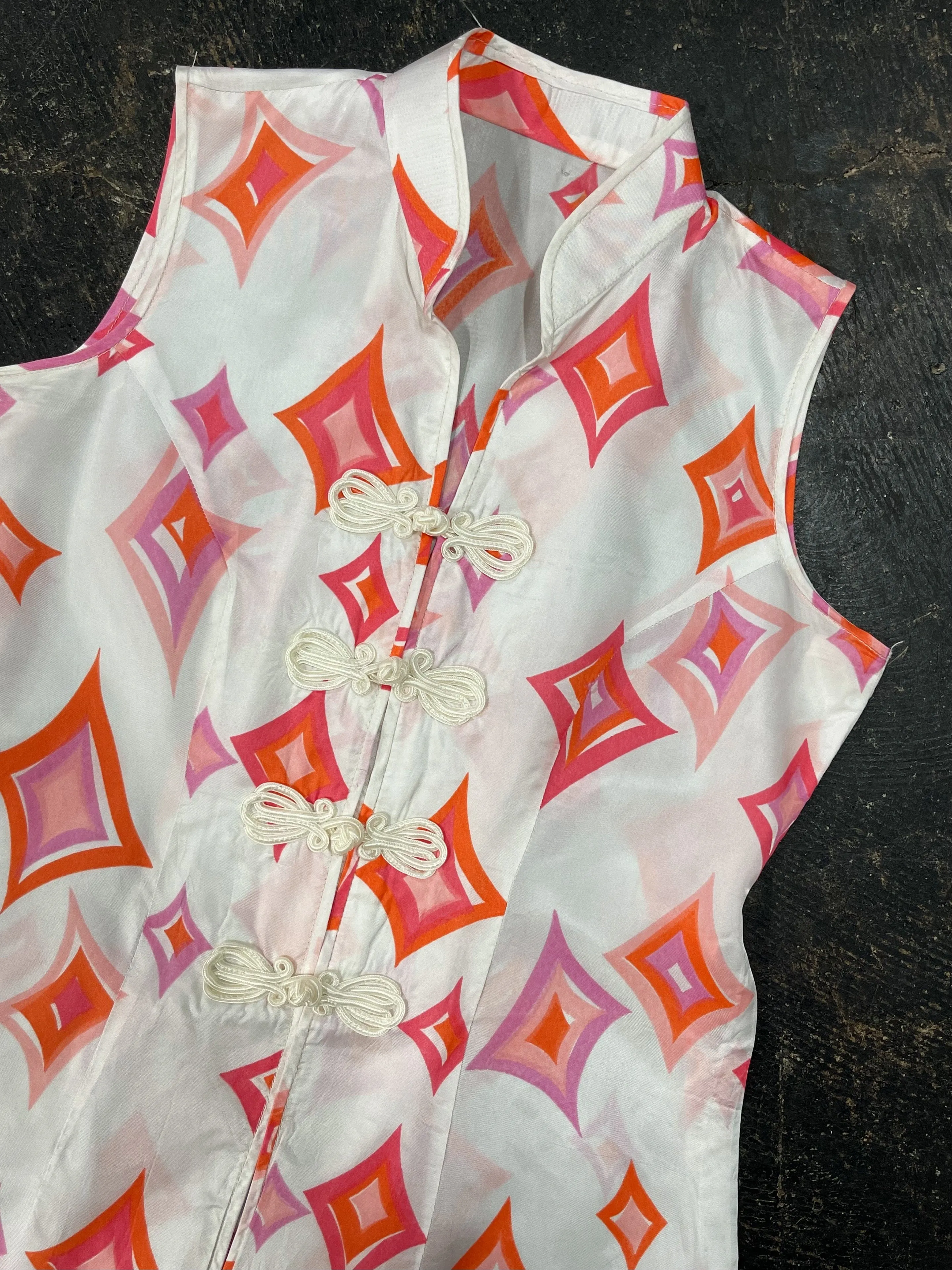 Vintage Side Slit Sleeveless Blouse (XS)