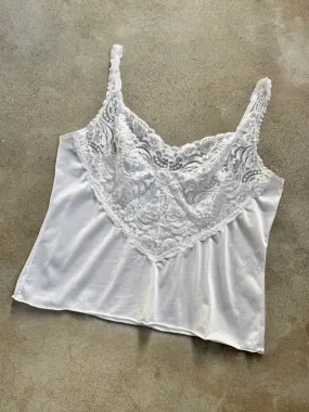 Vintage Vanity Fair White Lace Front Camisole (L)